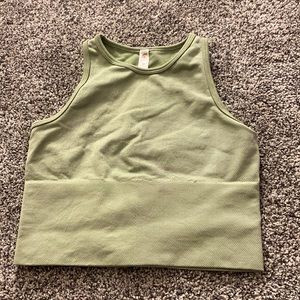 Light/pastel green rib-but tang top